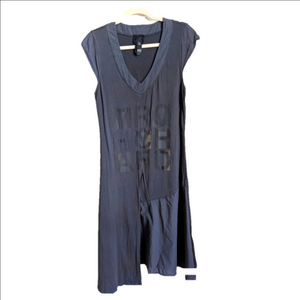 NU Charcoal Grey Lagenlook Artsy Casual Cotton Bohemian Maxi Dress Size Large